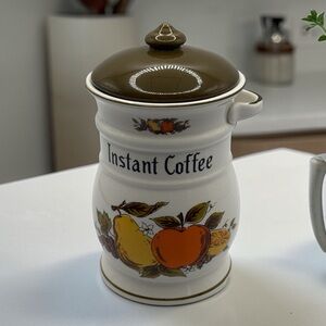 VTG Webb MCM Japan “ Fruit Festival” Instant Coffee Ceramic Canister & Lid 6”